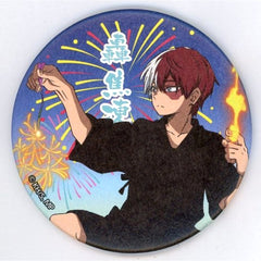 My Hero Academia Shoto Todoroki Handheld Fireworks Ver. Japanese Paper Can Badge Character Pop Store Limited Tsukutte! Uruyo! Yaoyorozuya Buttons [USED]