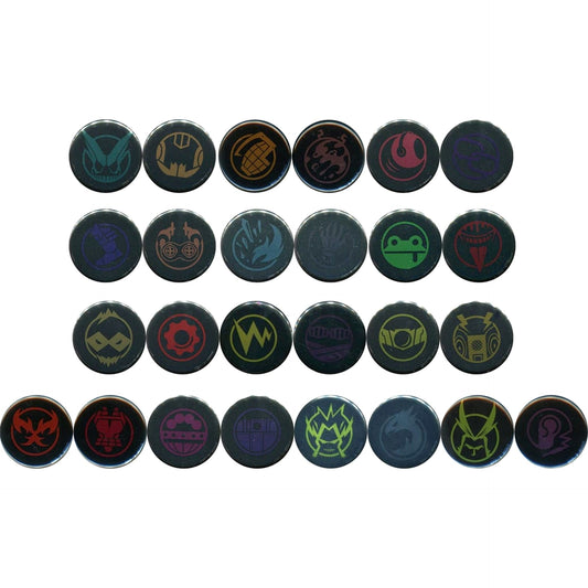Izuku Midoriya & Others My Hero Academia All 13 Types Set DMM Scratch! The "Ultra" Stage Honmono no Hero Scratch Color Foil Hero Mark Button Set Prize D [USED]