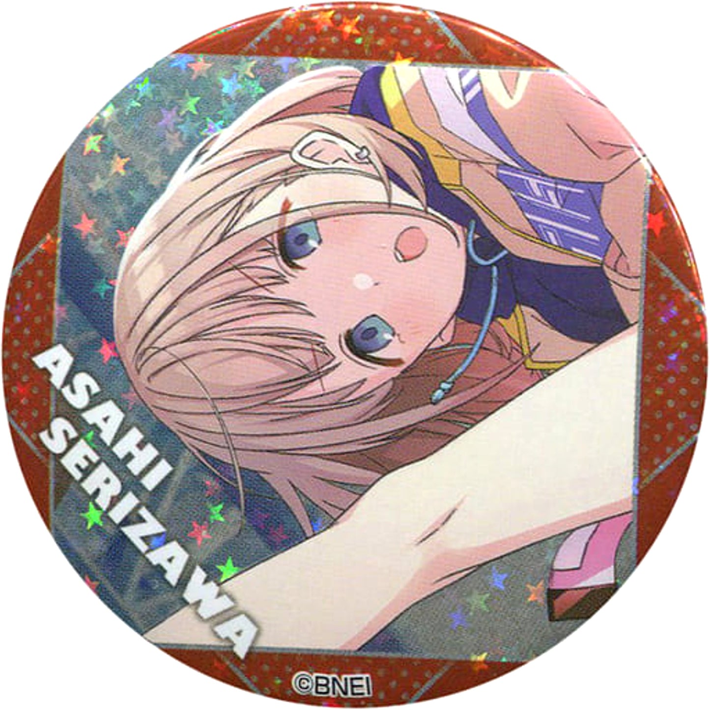THE IDOLM@STER Shiny Colors Asahi Serizawa Hologram Trading Can Badge Part 1 Tokyu Hands Summer Lab 2020 Limited Buttons [USED]