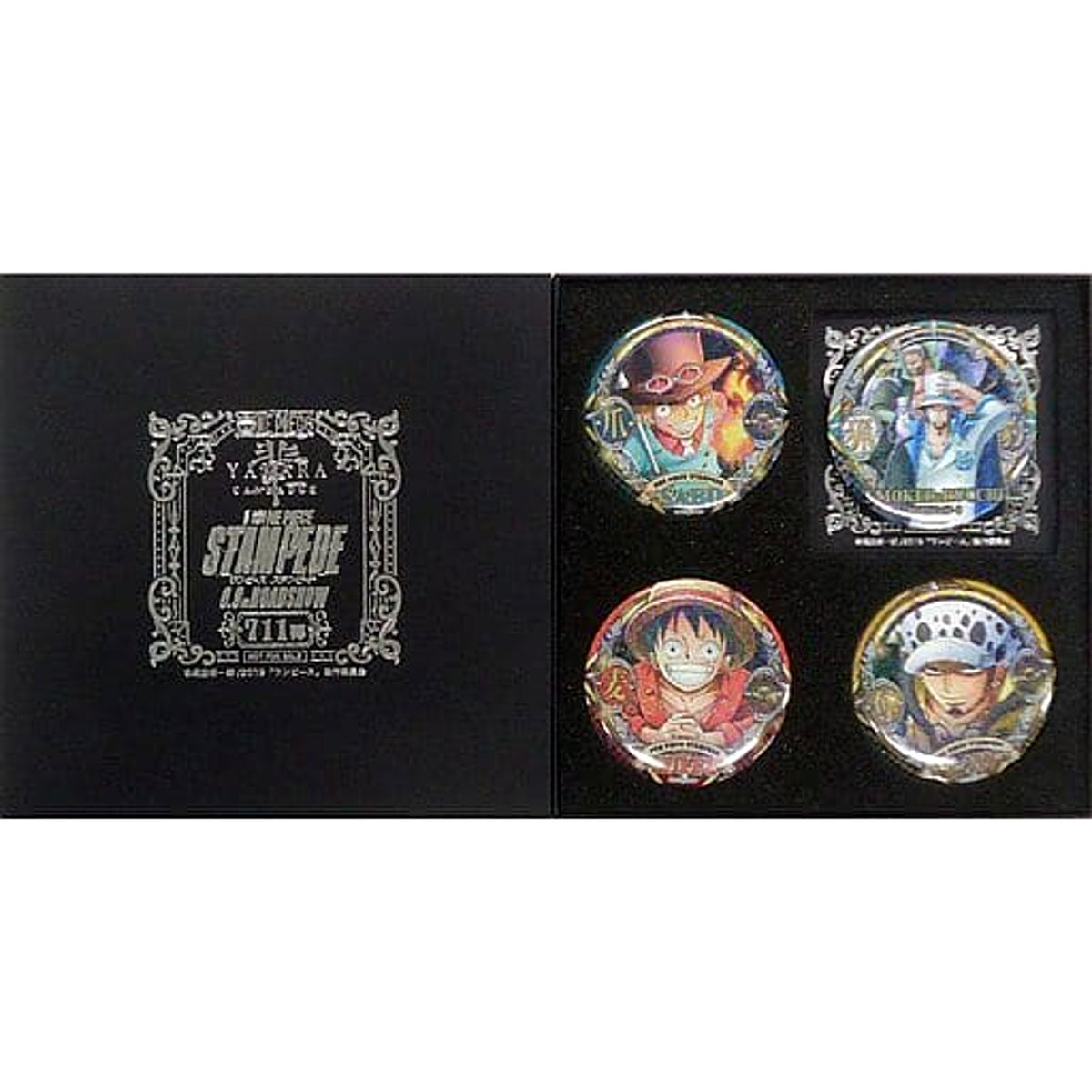 One Piece: Stampede Trafalgar Law & Others Yakara Can Badge Secret 1Ver. 7net Limited 2nd Edition Movieticket Card Benefits Set of 4 Buttons [USED]