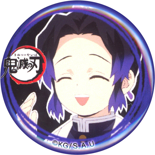 Shinobu Kocho Smiling Black Background Demon Slayer Character Emaki Cafe in ufotable Cafe 6th Term Yuru Face Button Shinobu Kocho x Kanao Tsuyuri x Aoi Kanzaki Ver. [USED]