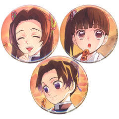 Demon Slayer: Kimetsu no Yaiba Kanao Tsuyuri Shinobu Kocho Kanae Kochou Evening of The Three Kocho Sisters Newly Drawn Can Badge Character Emaki Cafe in Ufotable Cafe Limited Set of 3 Buttons [USED]