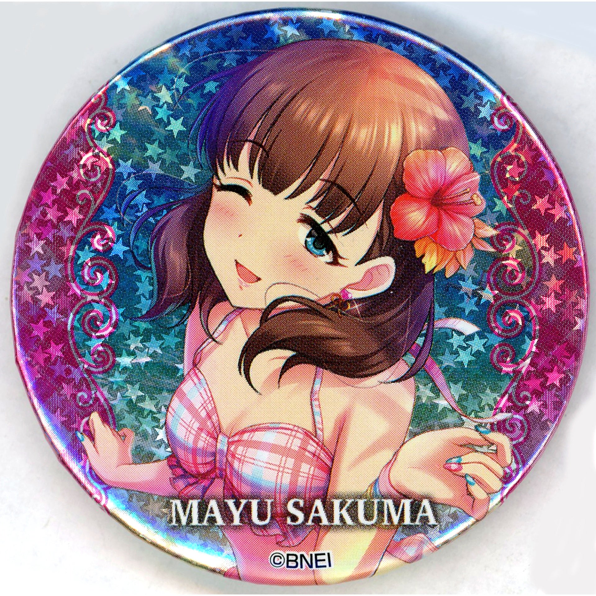 Mayu Sakuma Hologram The Idolmaster Cinderella Girls Trading Badge Vol. 2 B The Idolmaster x Tokyu Hands SUMMER LAB 2020 Goods [USED]