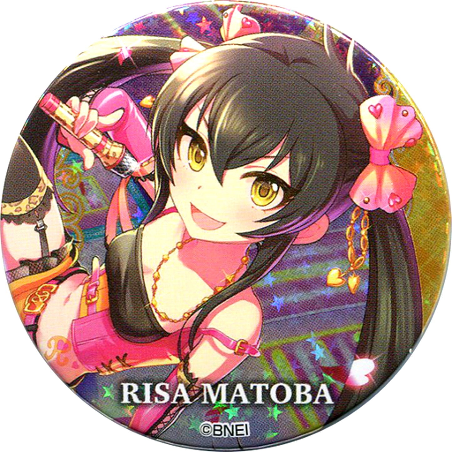 Risa Matoba - Hologram The Idolmaster Cinderella Girls Trading Tin Badge Vol. 2 C Idolmaster x Tokyu Hands SUMMER LAB 2020 Goods [USED]