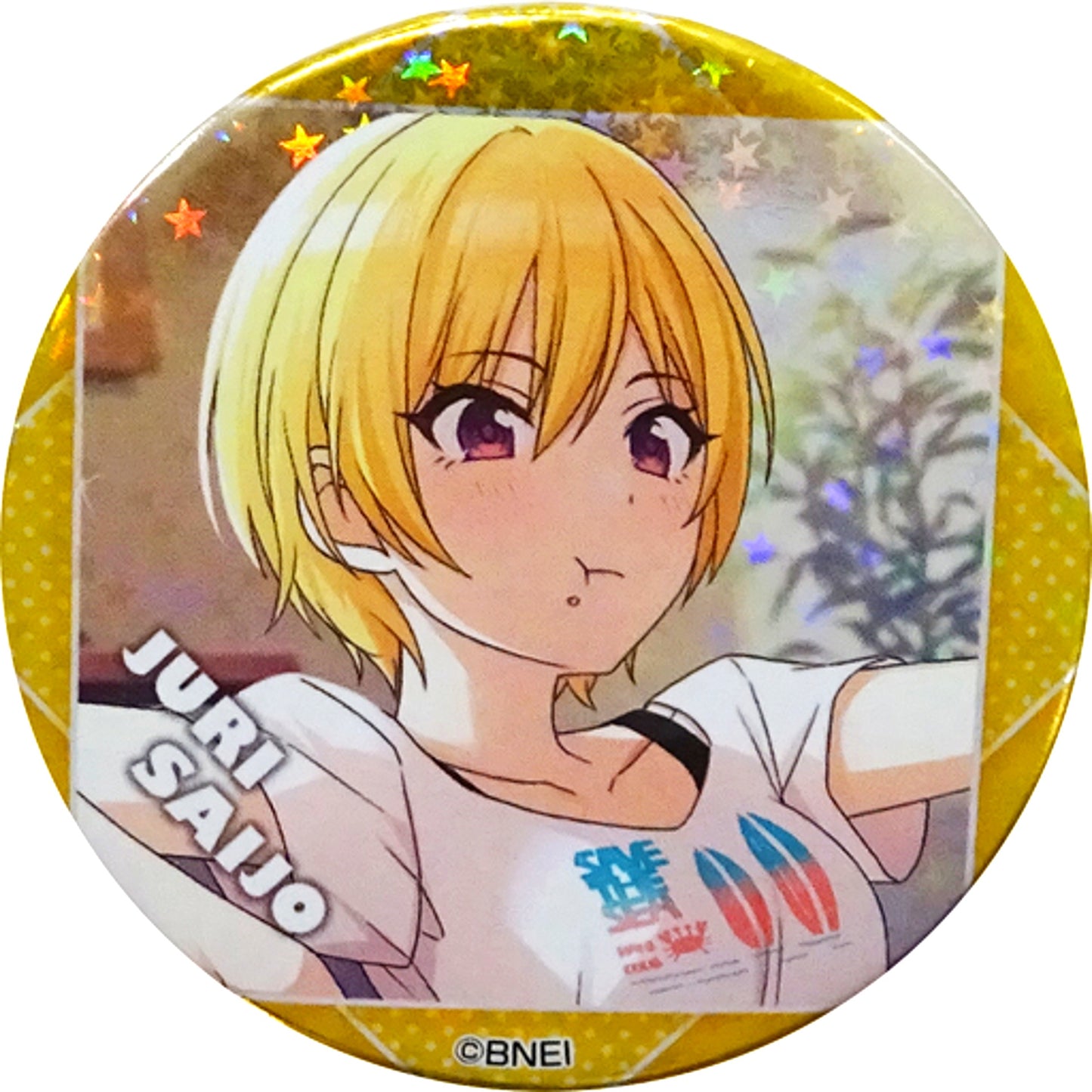 Juri Saijo - Hologram The Idolmaster Shiny Colors Trading Tin Badge Vol. 2 Idolmaster x Tokyu Hands SUMMER LAB 2020 Goods [USED]