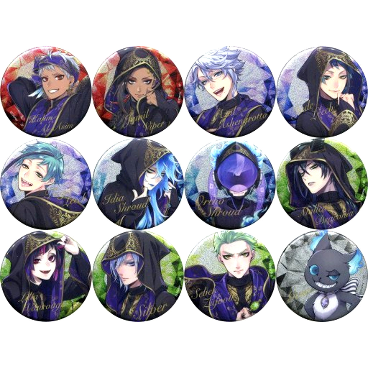 Set of 12 Disney Twisted Wonderland Blind Button Collection Vol.2 Ceremonial Robes [USED]
