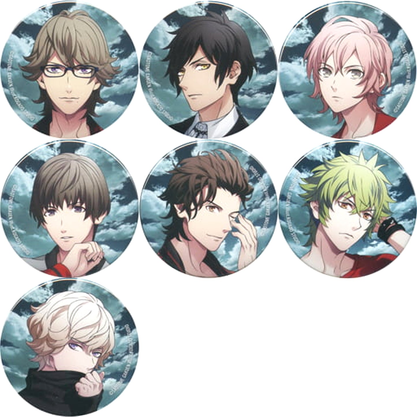 Uta no Prince Sama Eiichi Otori & Others HEVENS Trading Can Badge Heaven Sky Ver. All 7 Types Set Buttons [USED]
