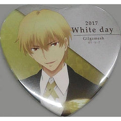 Fate/stay night: Unlimited Blade Works Gilgamesh Heart Shaped Can Badge Ufotable 2017 White Day Limited Buttons [USED]
