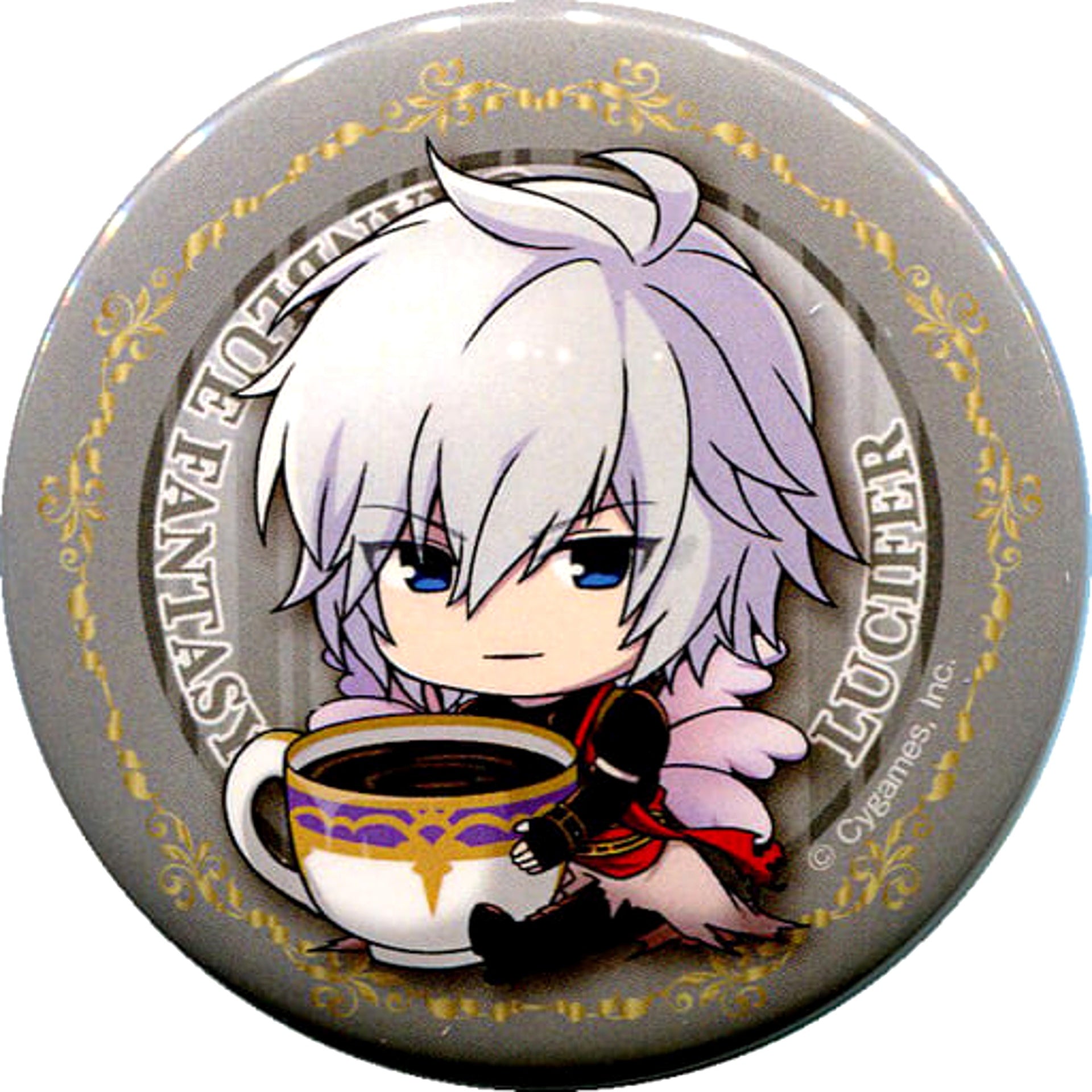 Granblue Fantasy Lucifer Gyugyutto Trading Can Badge Buttons [USED]