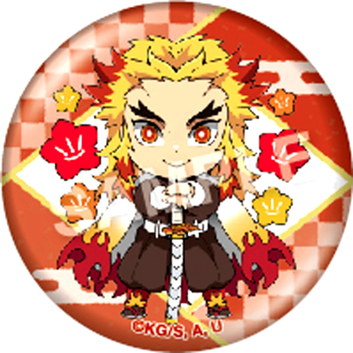 Kyojuro Rengoku Demon Slayer: Kimetsu no Yaiba Eformed Deco Button 6th Round Normal Ver. [USED]