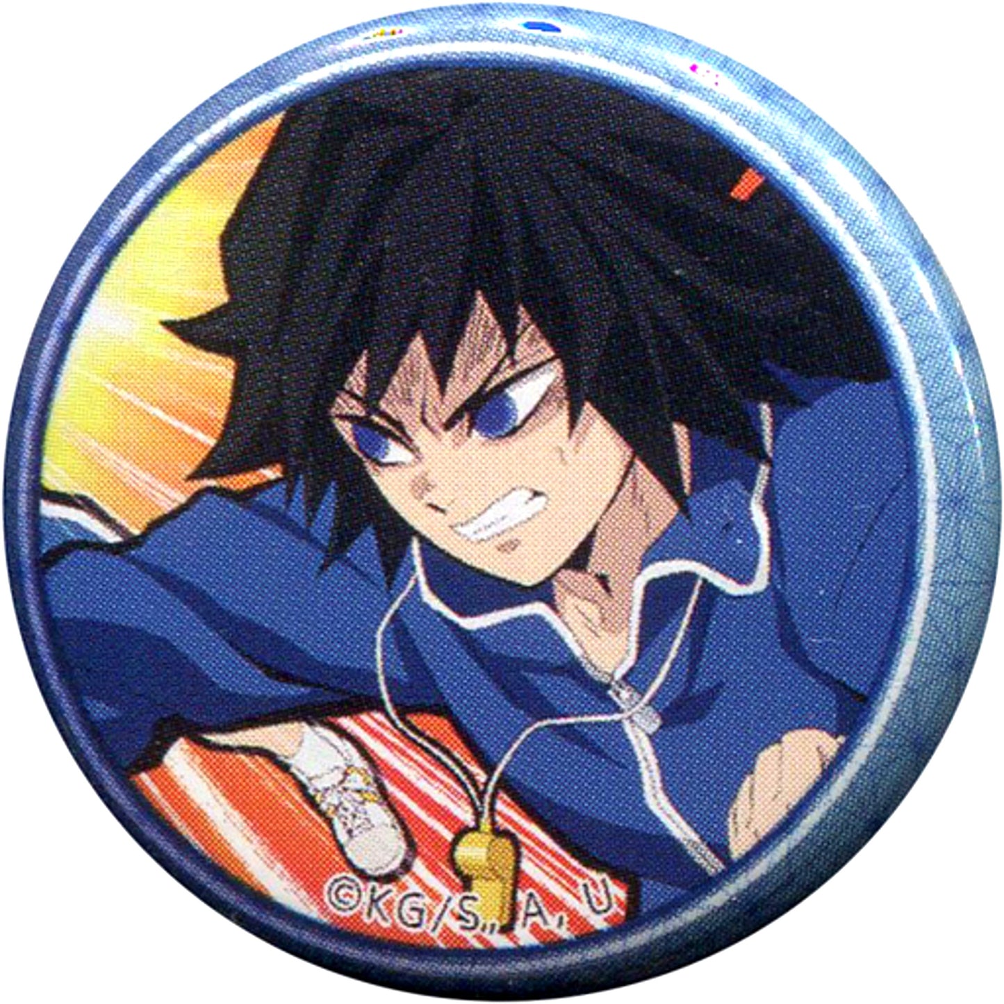 Giyu Tomioka Angry Demon Slayer Kimetsu Academy Story Kimetsu no Utage Special Edition Kimetsu Academy Cafe Lottery 32mm Button [USED]