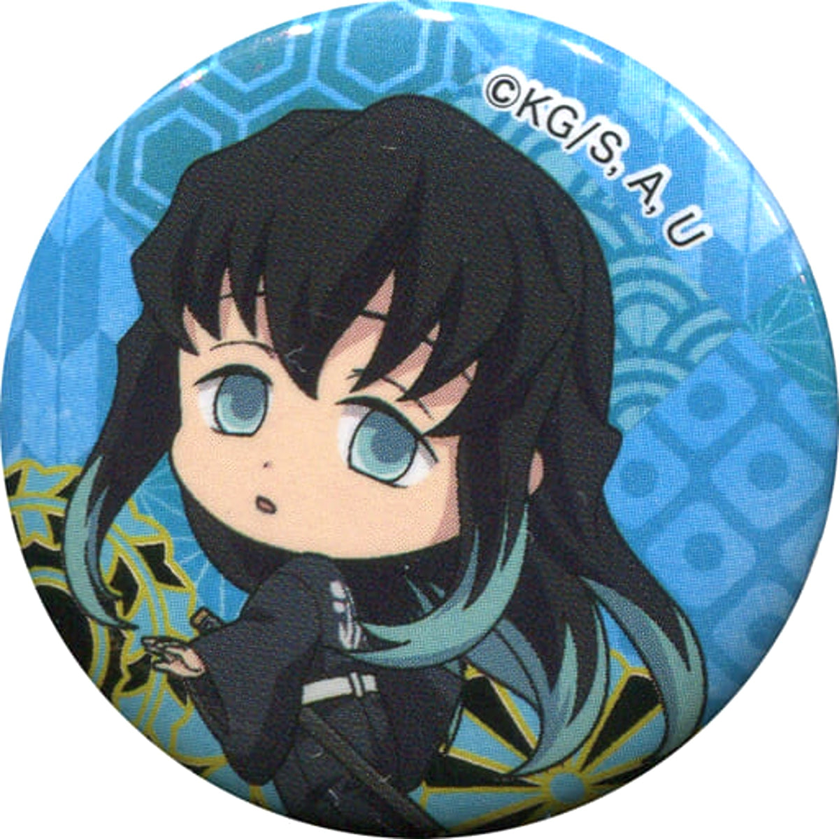 Demon Slayer: Kimetsu no Yaiba Muichirou Tokitou Bikkurapon Can Badge Muten Kura Sushi Limited Buttons [USED]