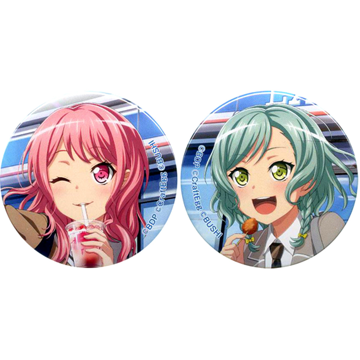 Aya Maruyama & Hina Hikawa BanG Dream Girls Band Party x Lawson Button Set of 2 Loppi HMV & BOOKS online Limited [USED]