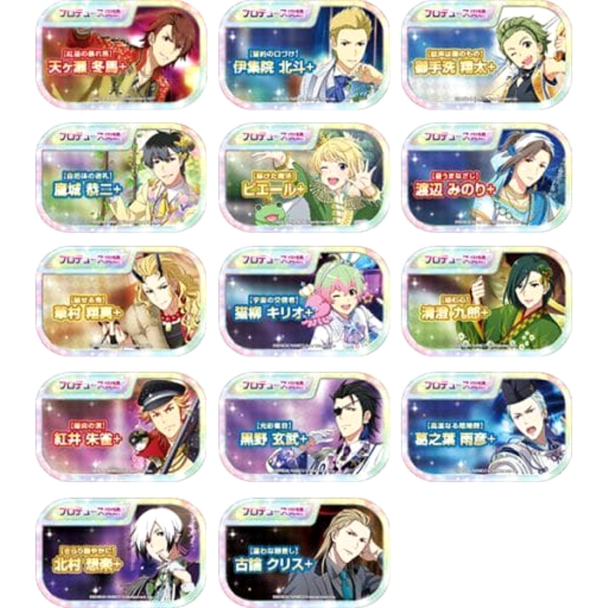 THE IDOLM@STER SideM Riddle Rosehearts & Others Character Badge Collection Produce Result Ver.B All 14 Types Set Buttons [USED]