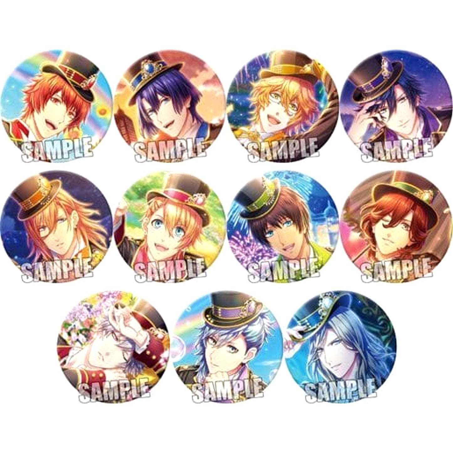 Uta no Prince Sama Shining Live Ranmaru Kurosaki & Others Trading Can Badge Be My Partner Ver. All 11 Types Set Buttons [USED]