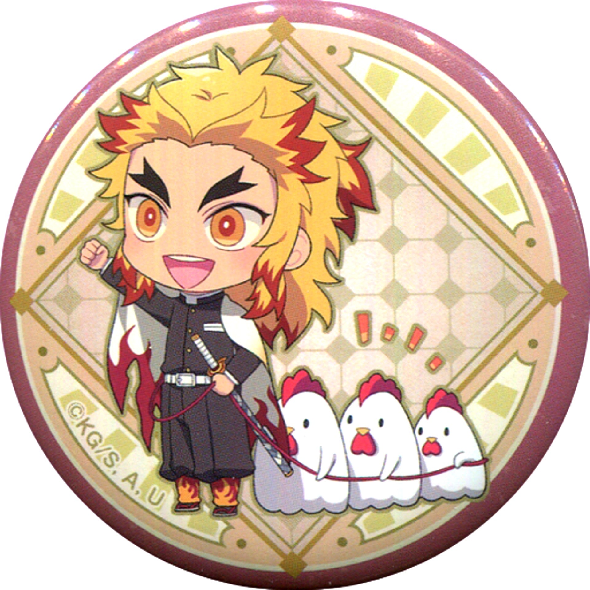 Kyojuro Rengoku Demon Slayer: Kimetsu no Yaiba Button Train Mugen Train Arc x Lawson [USED]