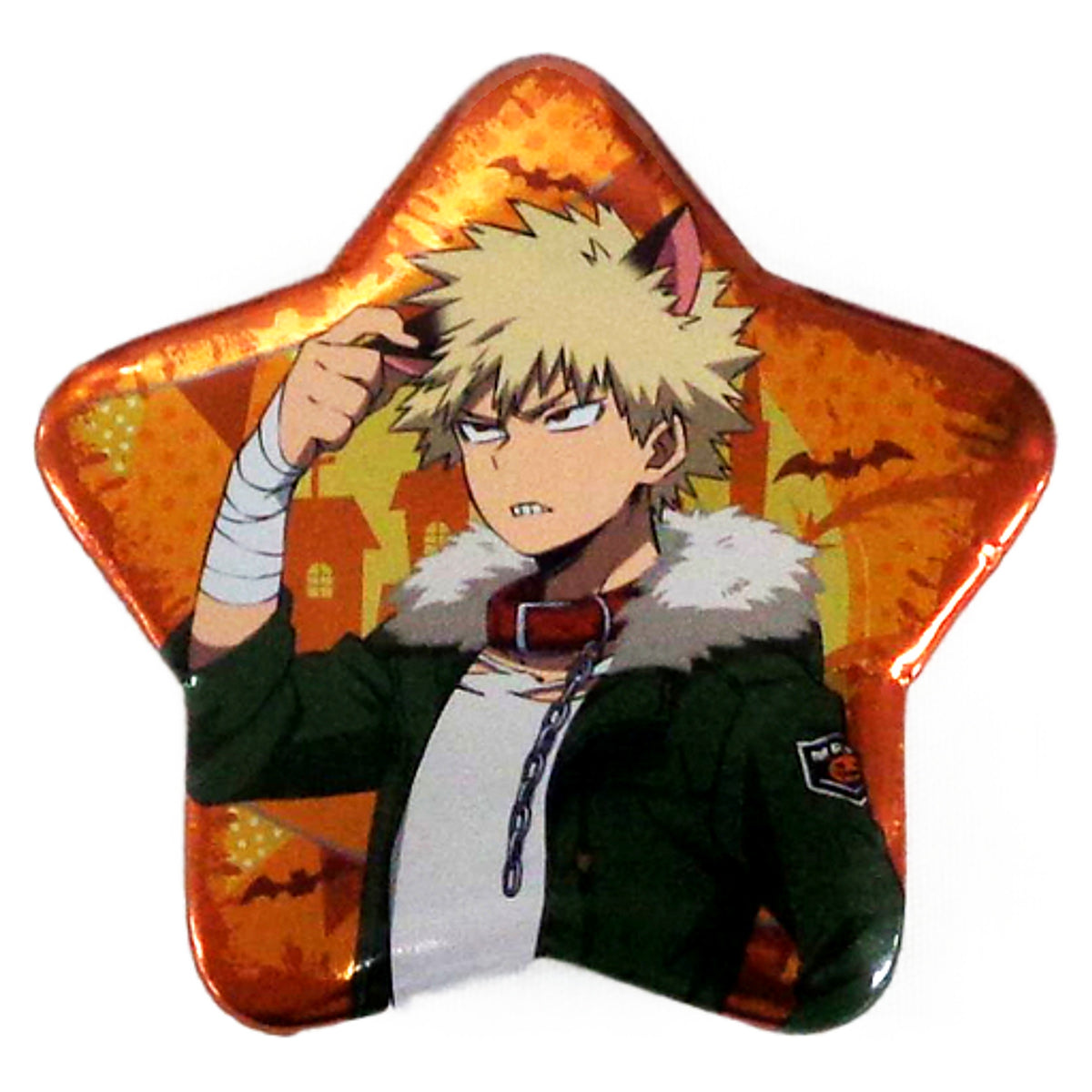 My Hero Academia Katsuki Bakugo Halloween Pattern Star-Shaped Can Badge China Limited Buttons [USED]