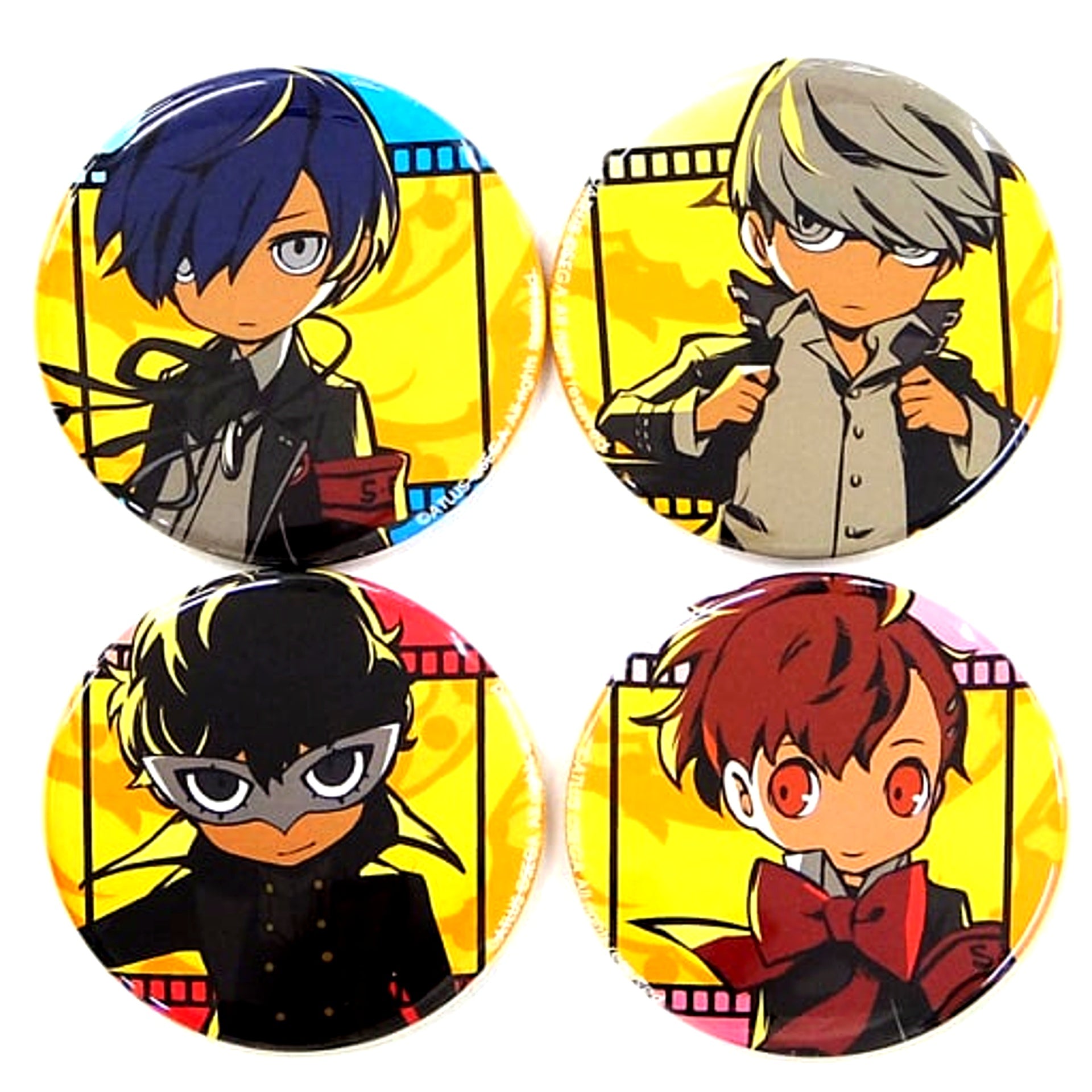 Group Persona Q2 New Cinema Labyrinth Single Item Wild Set of 4 Button 3DS Software Famitsu DX Pack Bundle Bonus [USED]