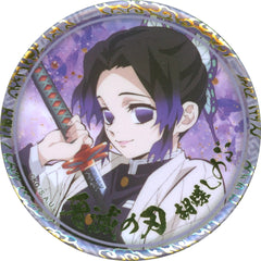 Demon Slayer: Kimetsu no Yaiba Shinobu Kocho Foil Stamped 56mm Random Can Badge B Character Emaki Cafe in Ufotable Cafe Shuu no Maki Limited Buttons [USED]