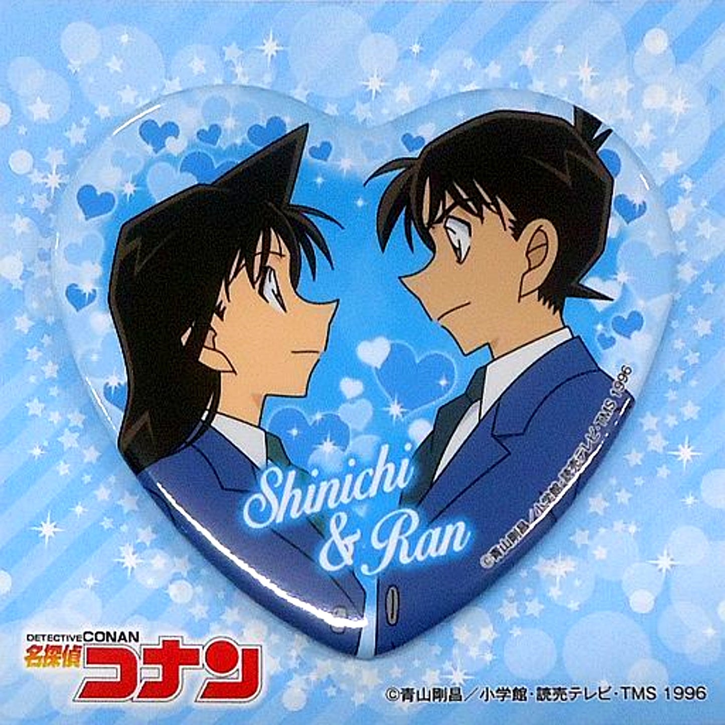 Shinichi and Ran Detective Conan Heart Shape Button L Detective Conan Plaza [USED]
