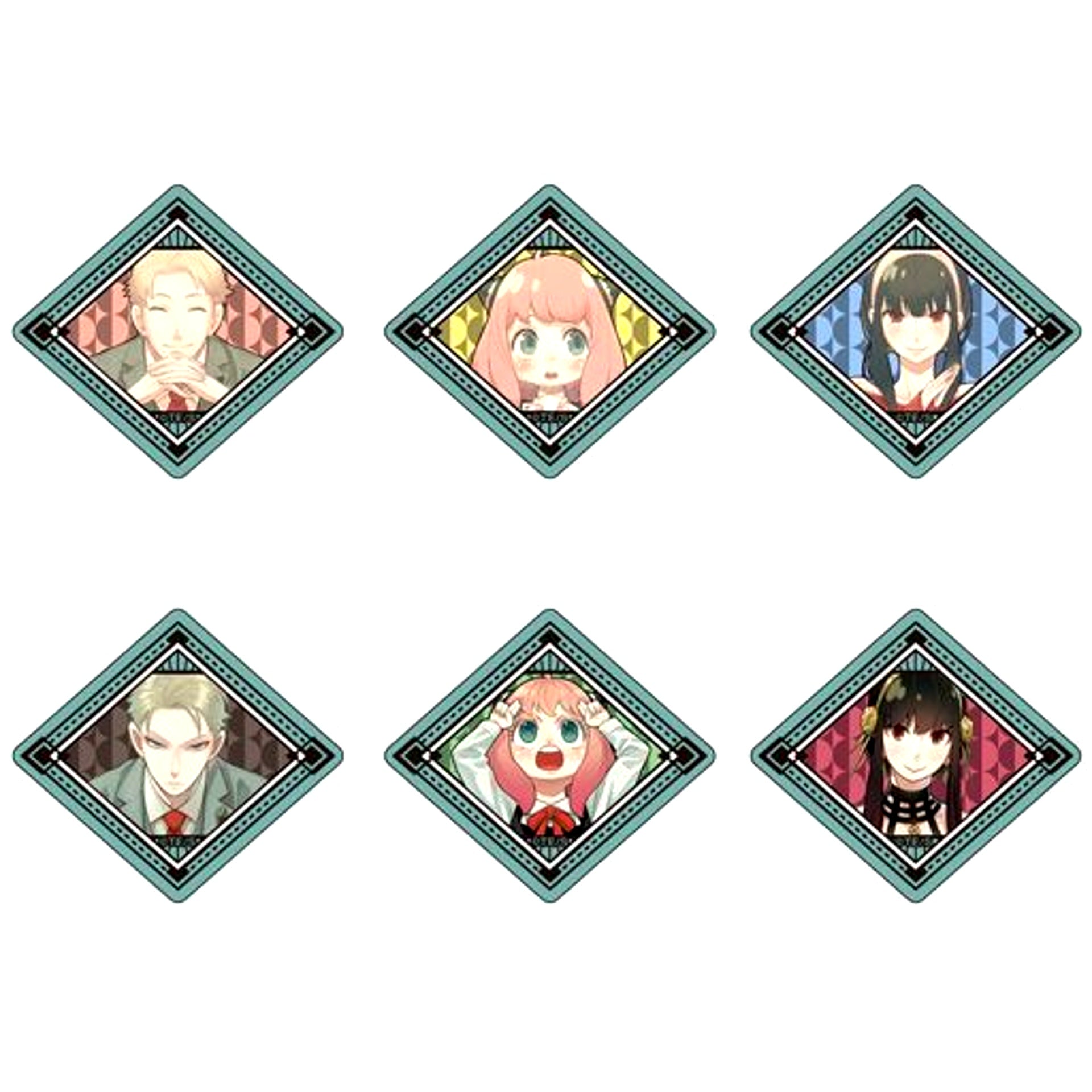 Set of 6 SPY x FAMILY Glitter Acrylic Badge Collection Vol. 1 [USED]