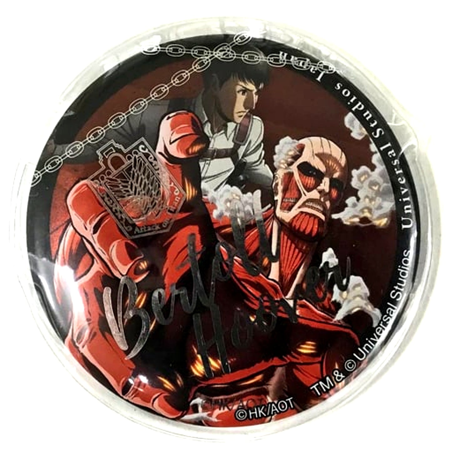 Bertholdt Hoover Attack on Titan The Real Collectible Badge - With Cover Universal Studios Japan 2020 Limited [USED]