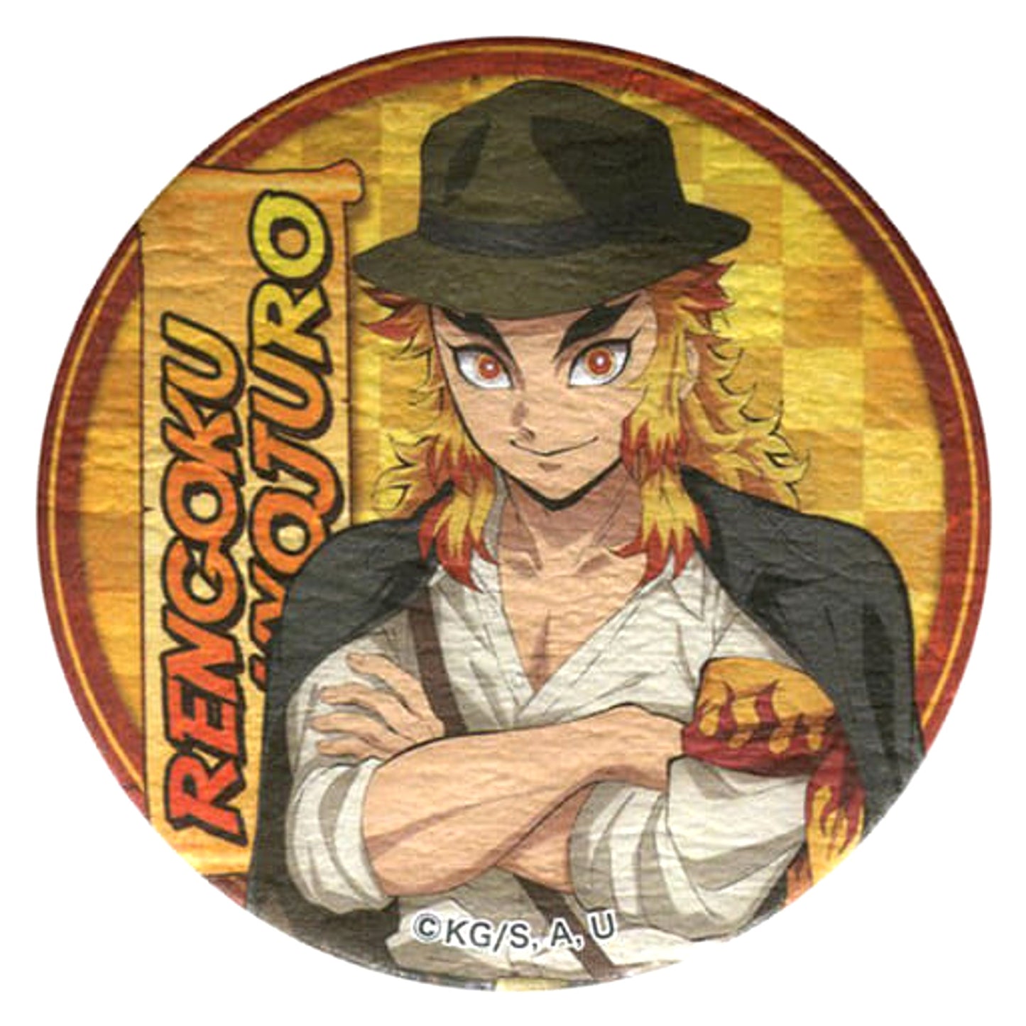 Demon Slayer: Kimetsu no Yaiba Kyojuro Rengoku Waste Paper Can Badge Sunshine 60 Viewing Platform Sky Circus Sunshine City Zenshuchu! Taiyo no Toshi Densetsu Limited Buttons [USED]
