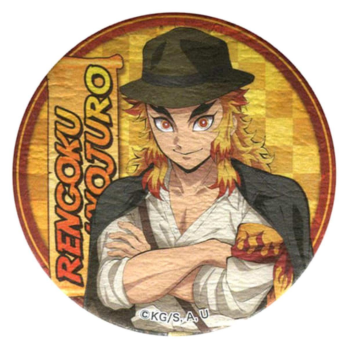 Demon Slayer: Kimetsu no Yaiba Kyojuro Rengoku Waste Paper Can Badge Sunshine 60 Viewing Platform Sky Circus Sunshine City Zenshuchu! Taiyo no Toshi Densetsu Limited Buttons [USED]