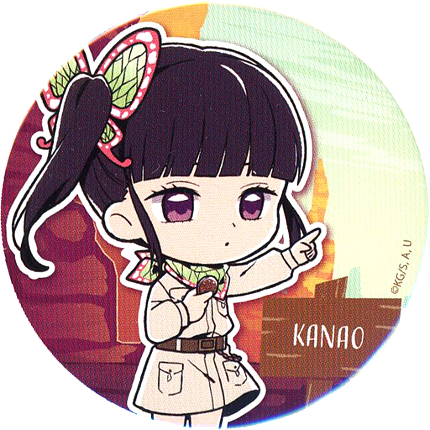Kanao Tsuyuri Demon Slayer: Kimetsu no Yaiba Trading Button x Sunshine City Total Concentration! Sun City Legend Sunshine Aquarium Ltd [USED]