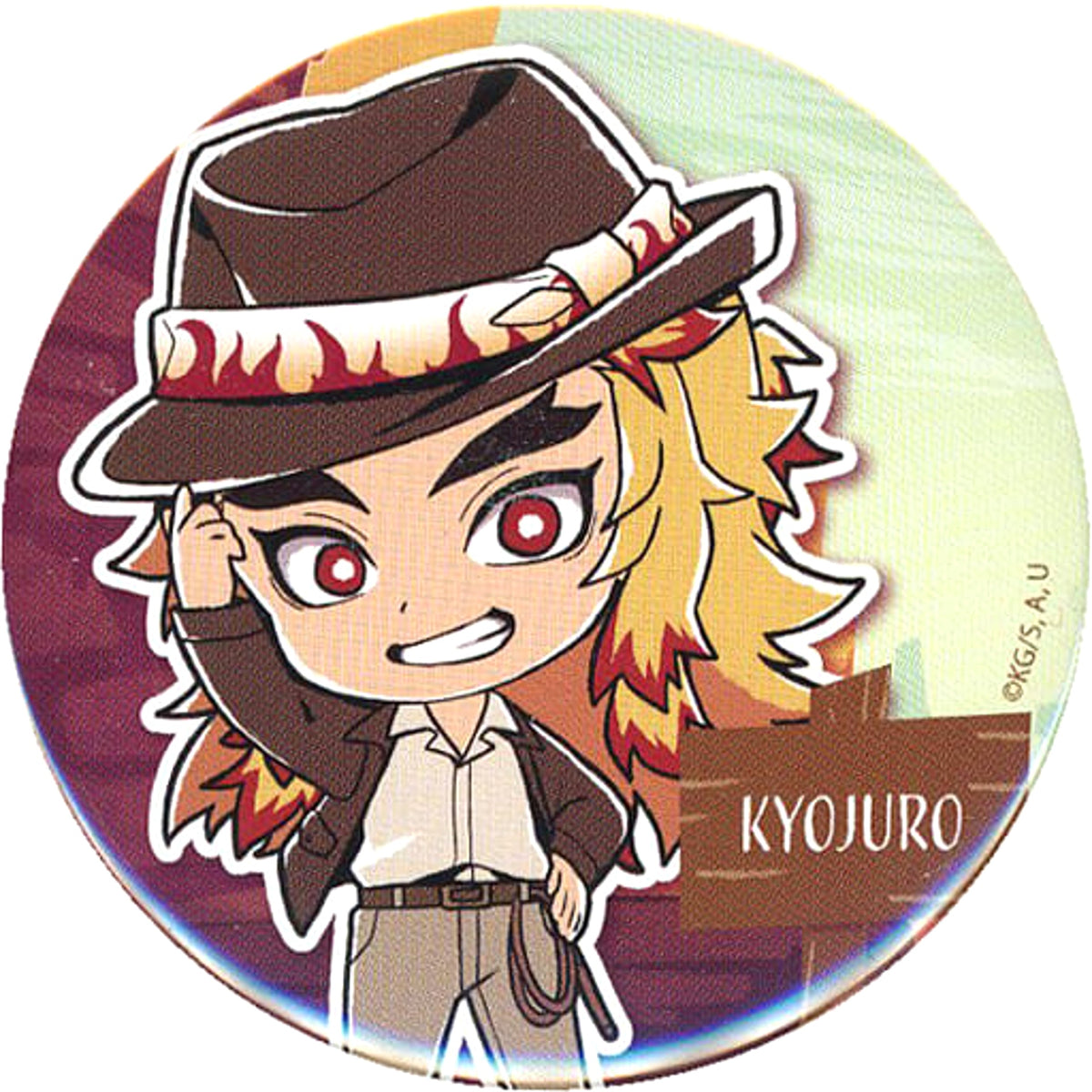 Demon Slayer: Kimetsu no Yaiba Kyojuro Rengoku Trading Can Badge Sunshine Aquarium Sunshine City Total Concentration! Urban Legend of The Sun Limited Buttons [USED]