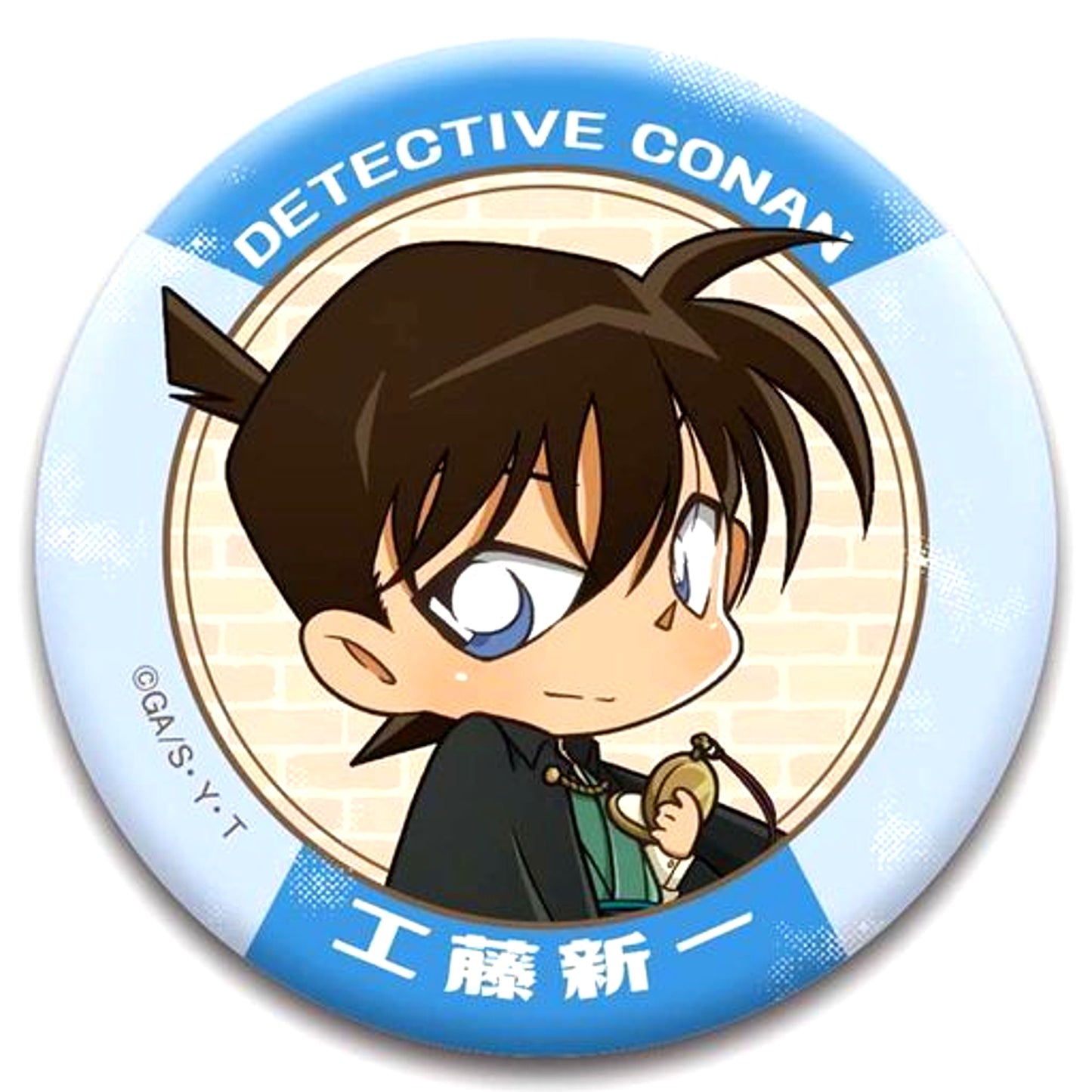 Shinichi Kudo Detective Conan Trading Matte Button High Collar Deformed [USED]