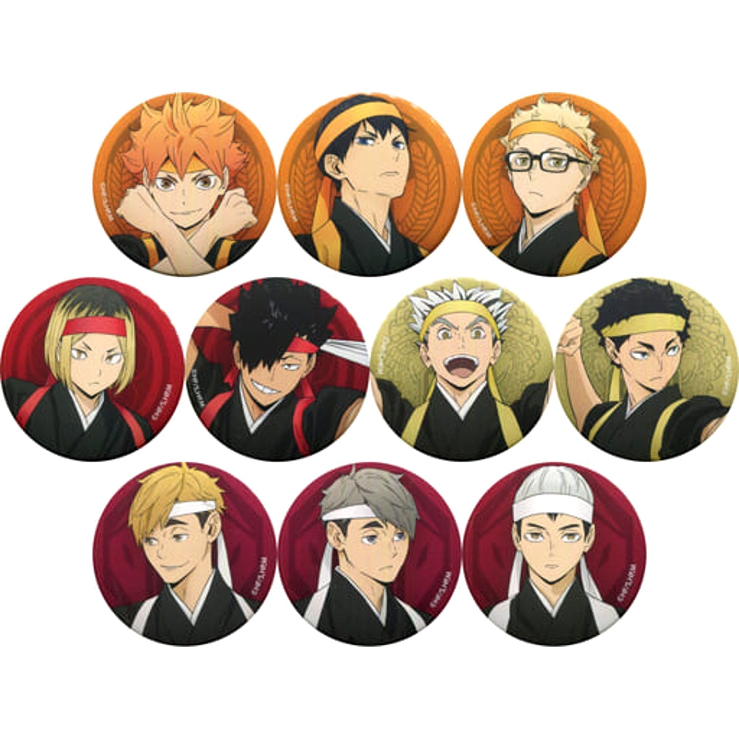Tobio Kageyama & Others Haikyu!! To The Top All 10 Types Set Chara Badge Collection Japanese-Style Cheering Squad [USED]