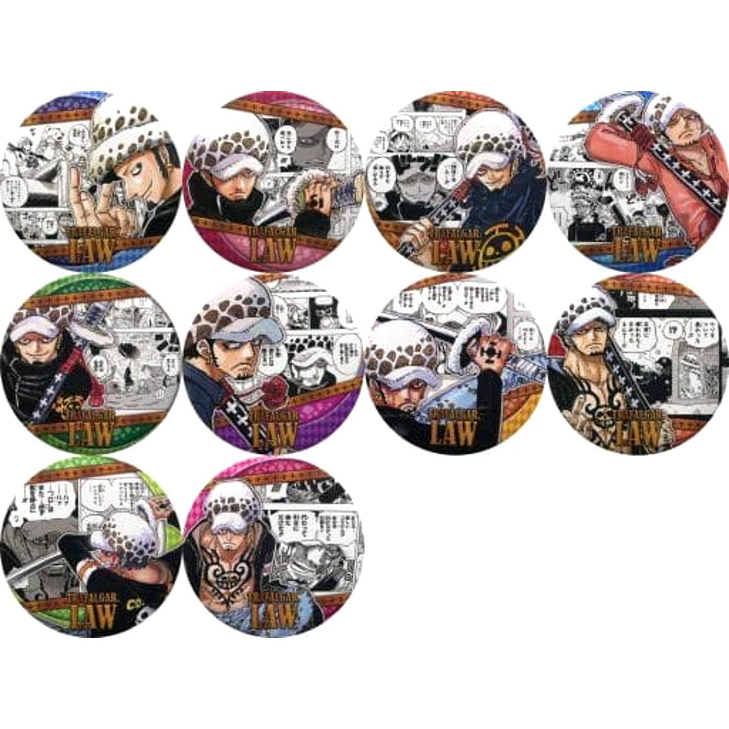 Trafalgar Law One Piece All 10 Types Set Heroes Collection Button [USED]