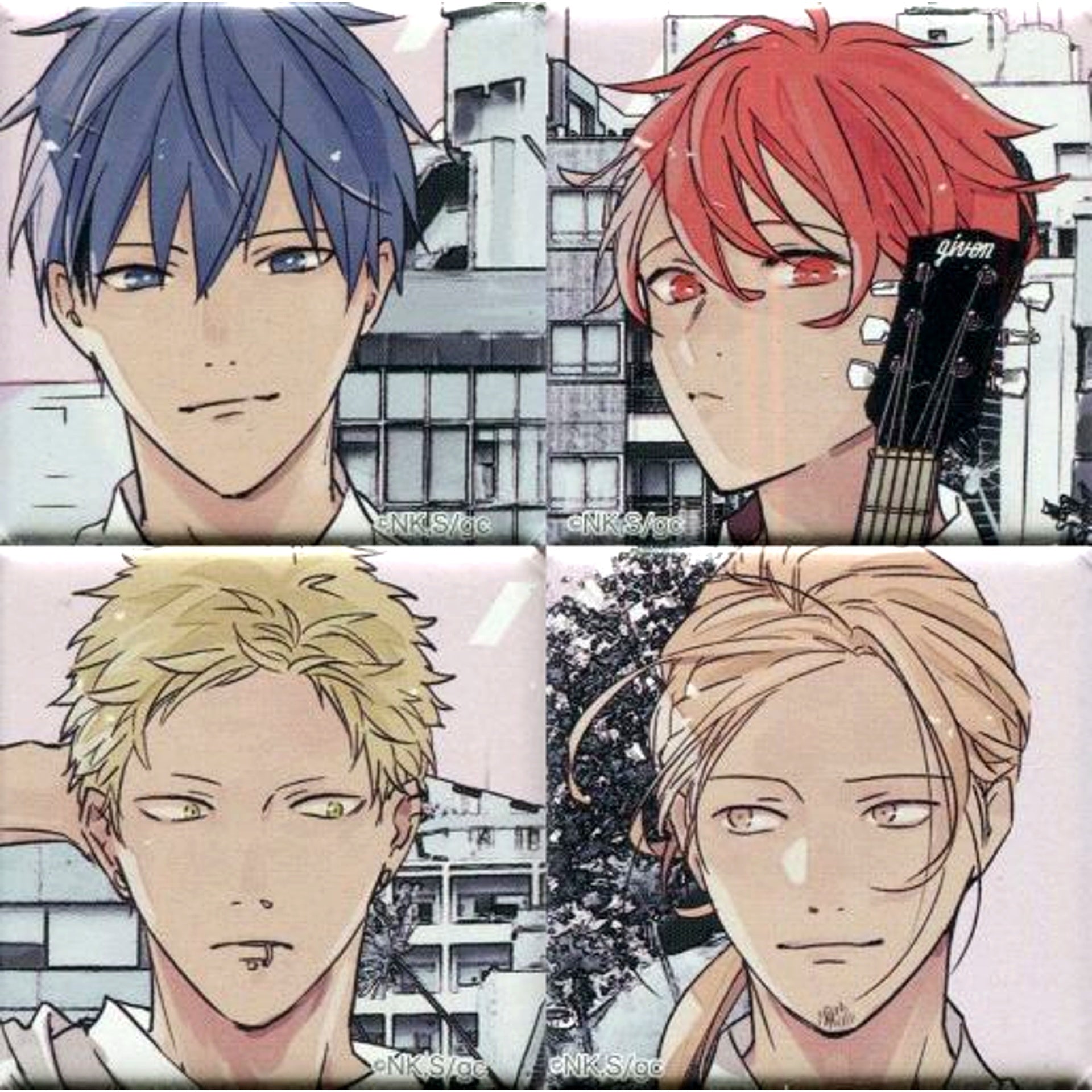 Group Given Official Fan Book memory of Original Button 4 Pieces Set Animate Limited Set Bundled Bonus [USED]
