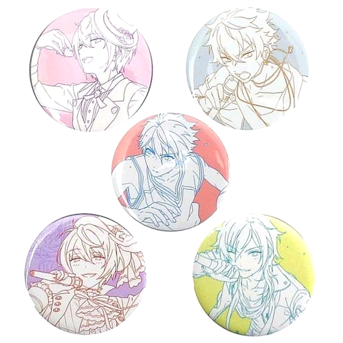 Group Ensemble Stars! Single Item Set of 5 Buttons Enstars C91 Set [USED]
