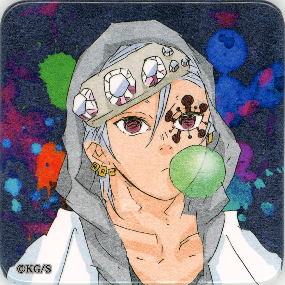 Demon Slayer: Kimetsu no Yaiba Tengen Uzui Square Can Badge Collection Another Color Ver. Part 2 Buttons [USED]