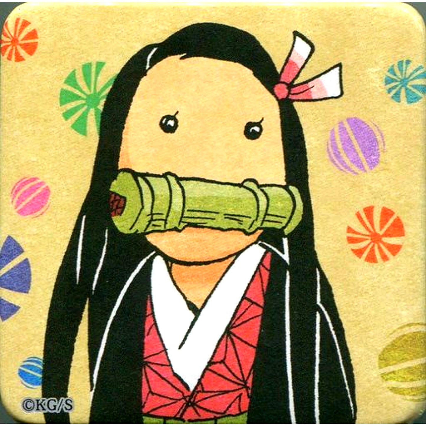 Nezuko Kamado Bamboo Demon Slayer: Kimetsu no Yaiba Square Button Collection Another Color Ver. Vol.2 [USED]