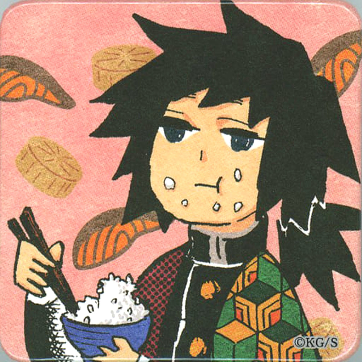 Demon Slayer: Kimetsu no Yaiba Giyu Tomiokau Meal Square Can Badge Collection Another Color Ver. Part 2 Buttons [USED]