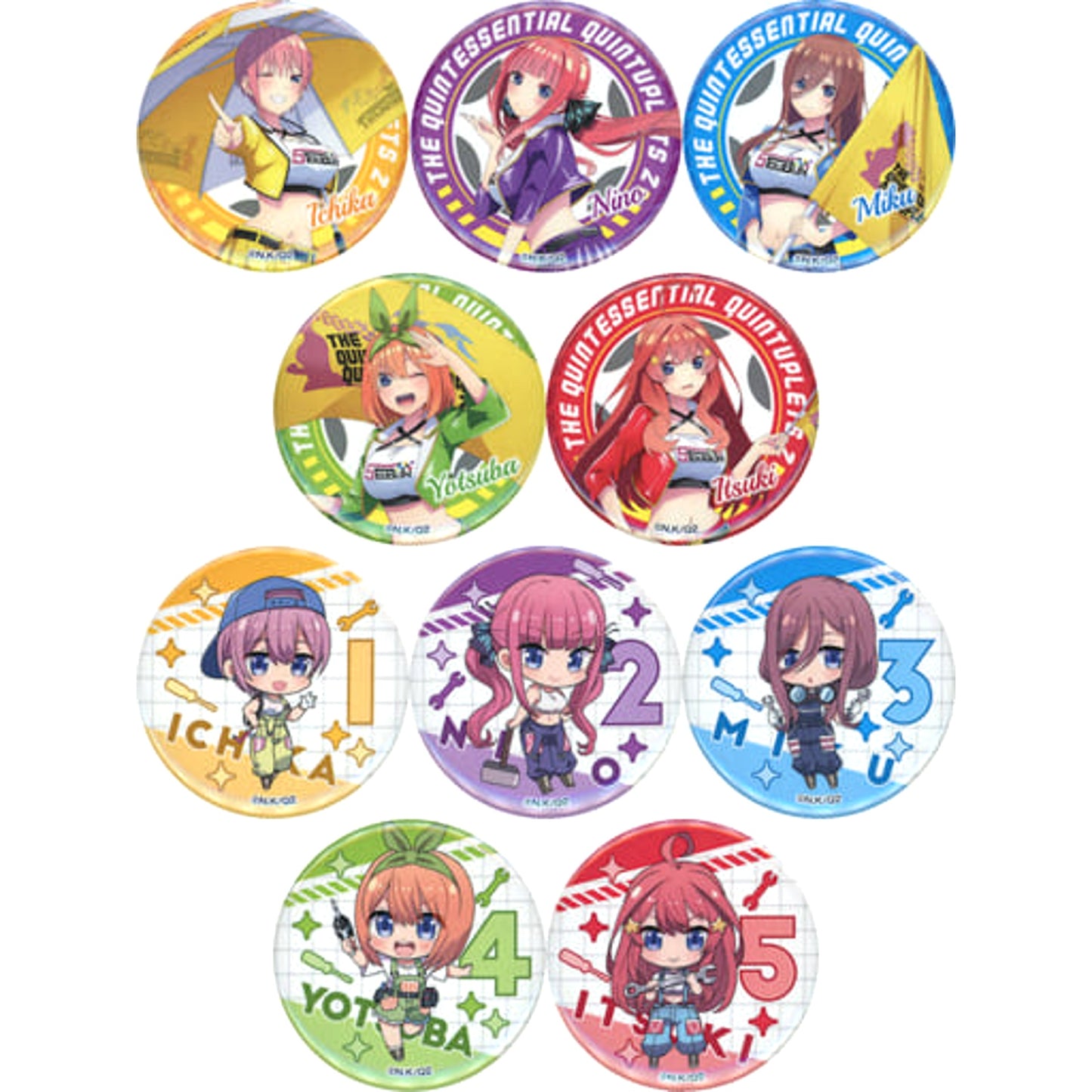 The Quintessential Quintuplets 2 Ichika Nakano & Others Can Badge Don Quijote Limited All 10 Types Set Buttons [USED]