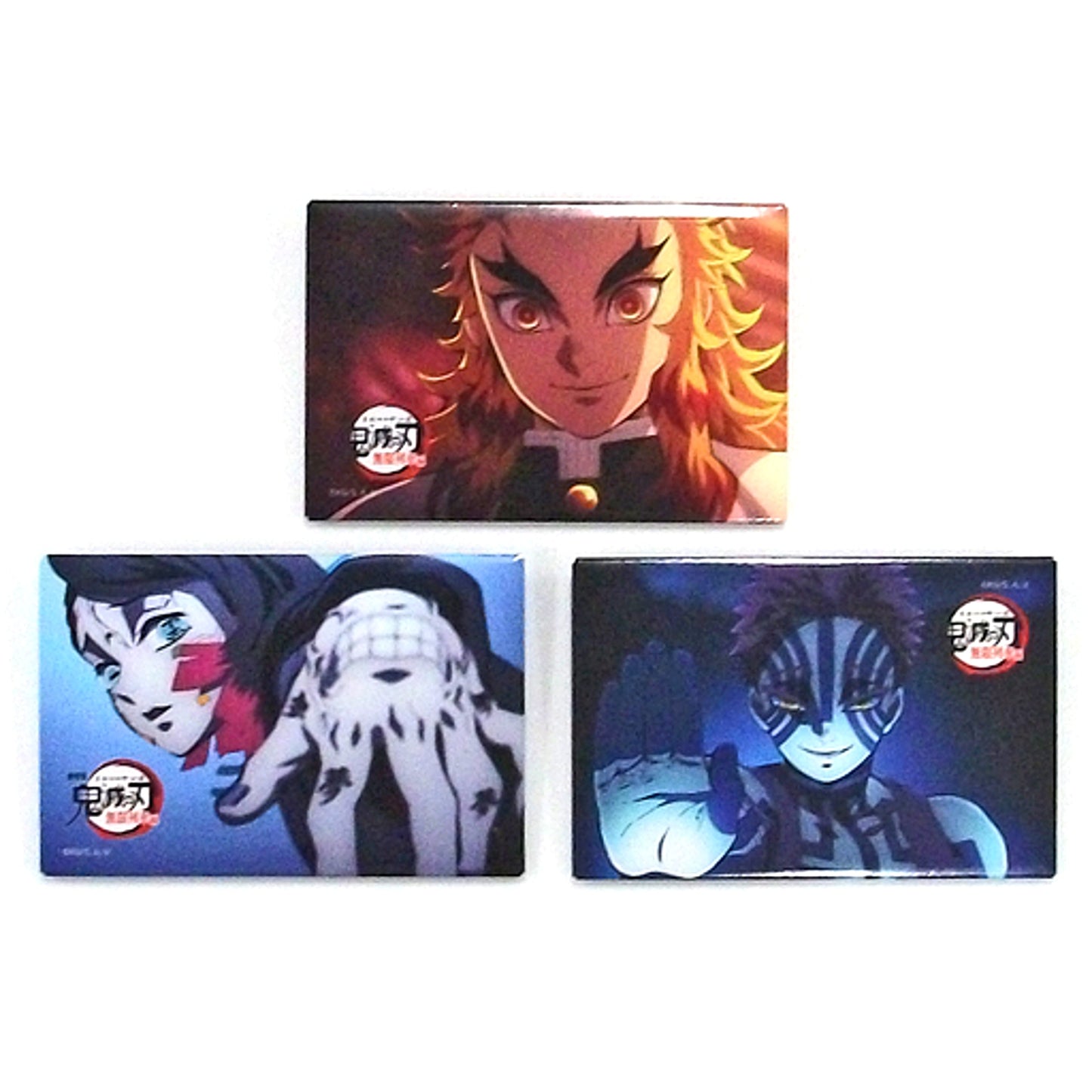 Kyojuro Rengoku Enmu Akaza Demon Slayer: Kimetsu no Yaiba Square Button Set D Movie Mugen Train Theater Goods [USED]