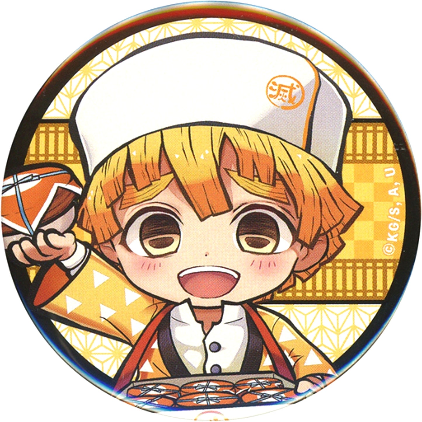 Zenitsu Agatsuma Demon Slayer x SL Gunma Mugen Train Operation Trading Button [USED]