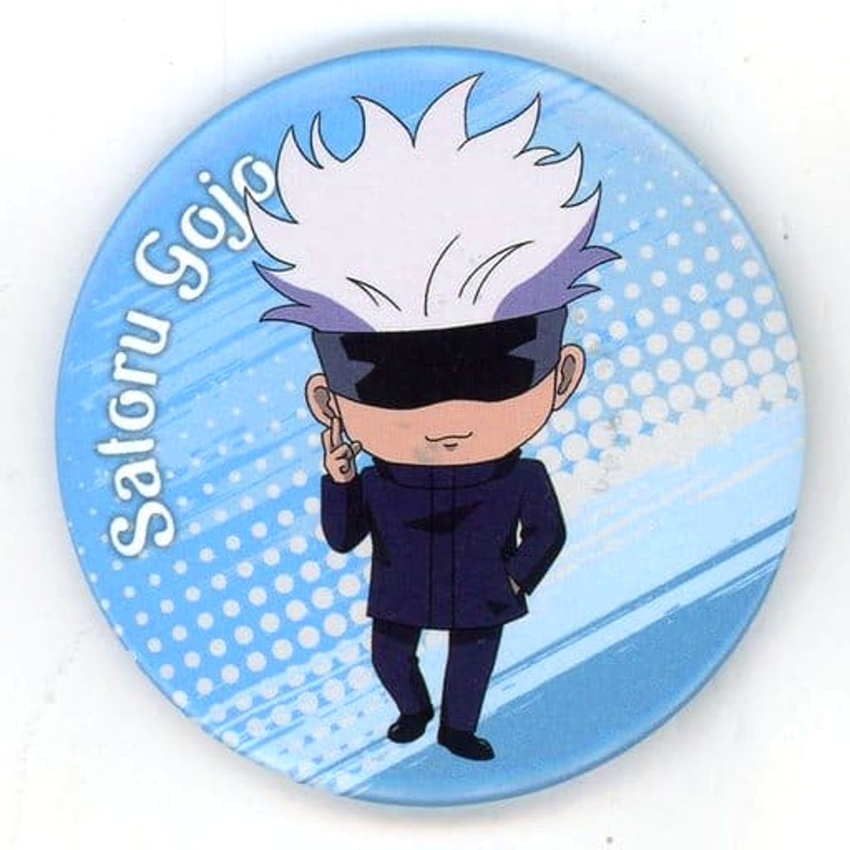 Jujutsu Kaisen Satoru Gojo Chibi Character Illustration Trading Can Badge Toho Animation Store Limited Buttons [USED]