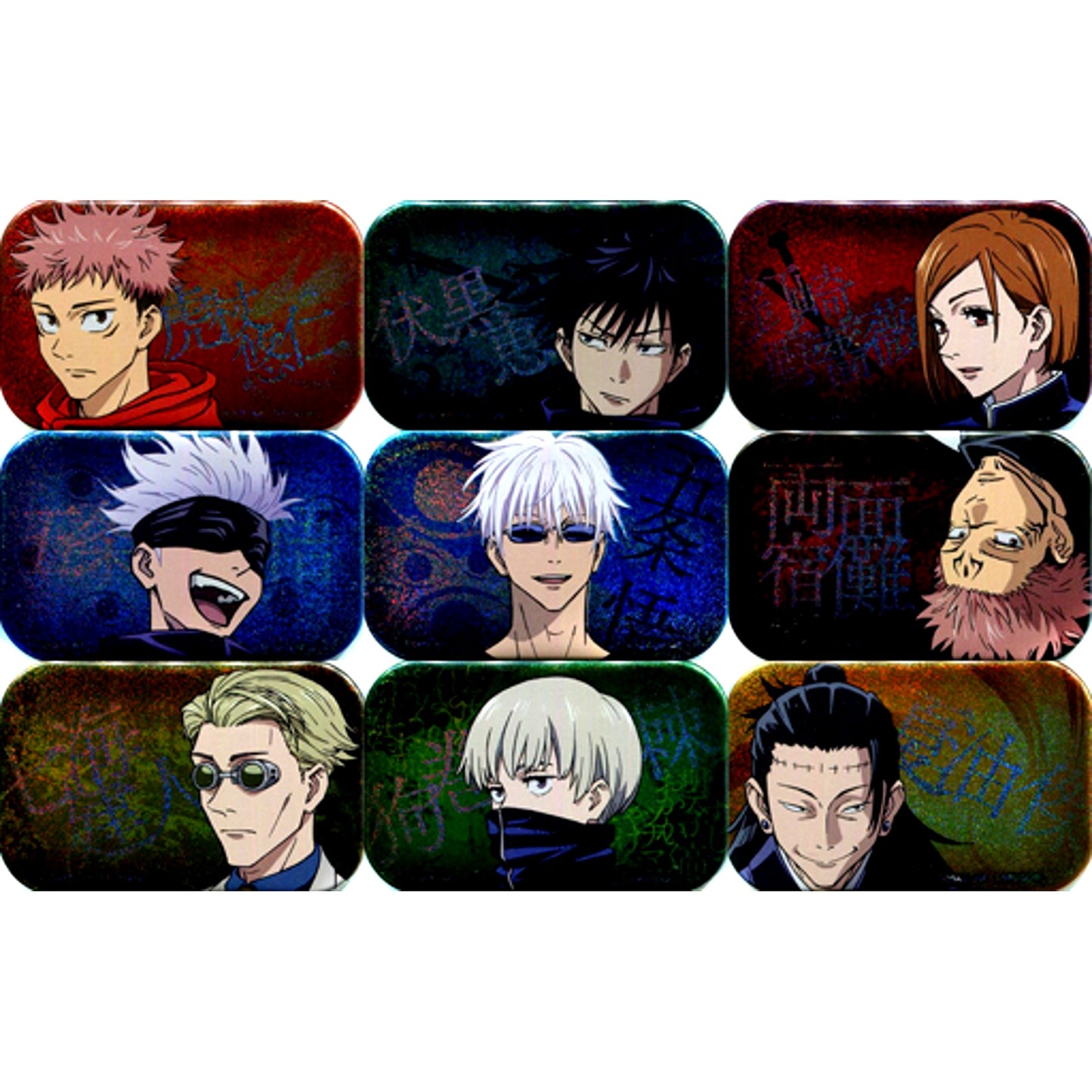 Set of 9 Jujutsu Kaisen Square Button [USED]