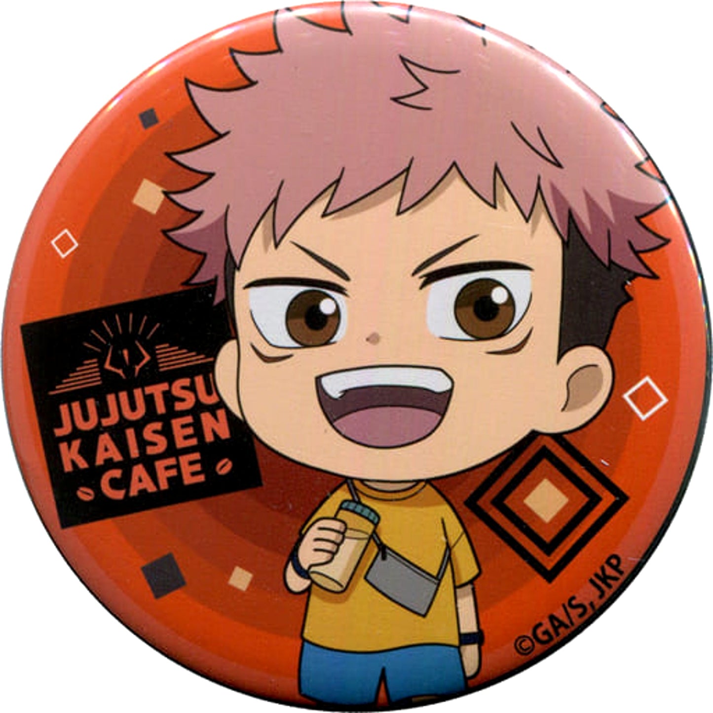 Jujutsu Kaisen Yuji Itadori Can Badge Cafe in Box Cafe & Space Limited Buttons [USED]