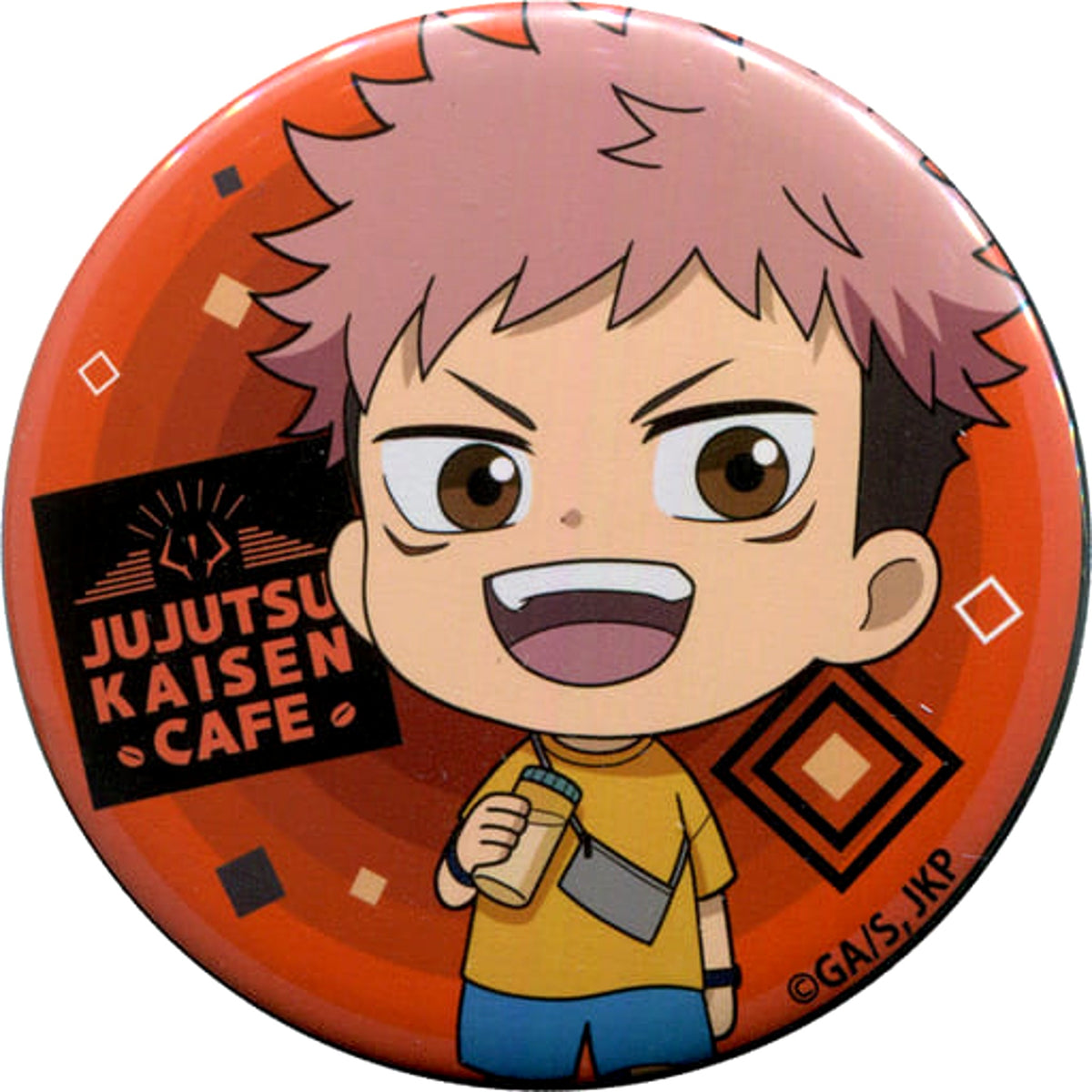 Jujutsu Kaisen Yuji Itadori Can Badge Cafe in Box Cafe & Space Limited Buttons [USED]