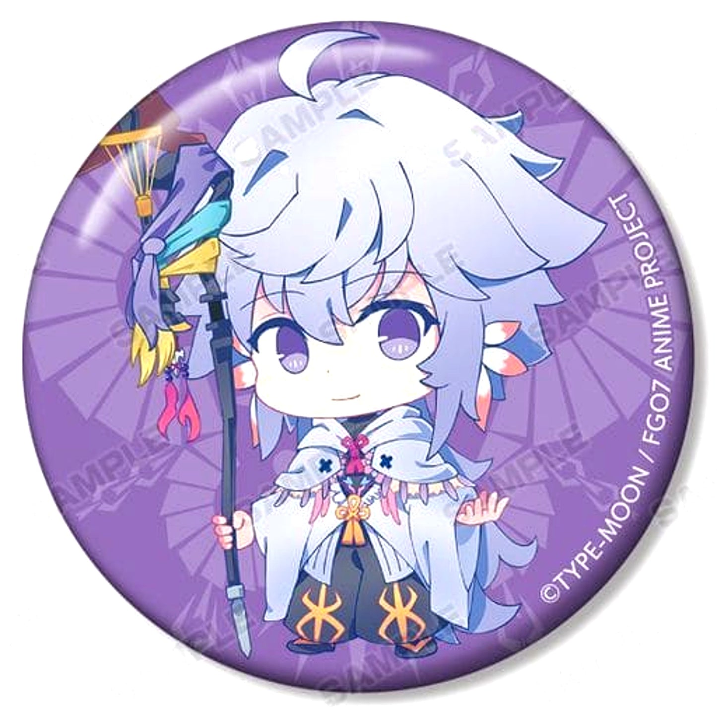 Fate/Grand Order Merlin Absolute Demonic Front Babylonia Trading Chibi Character Can Badge [USED]