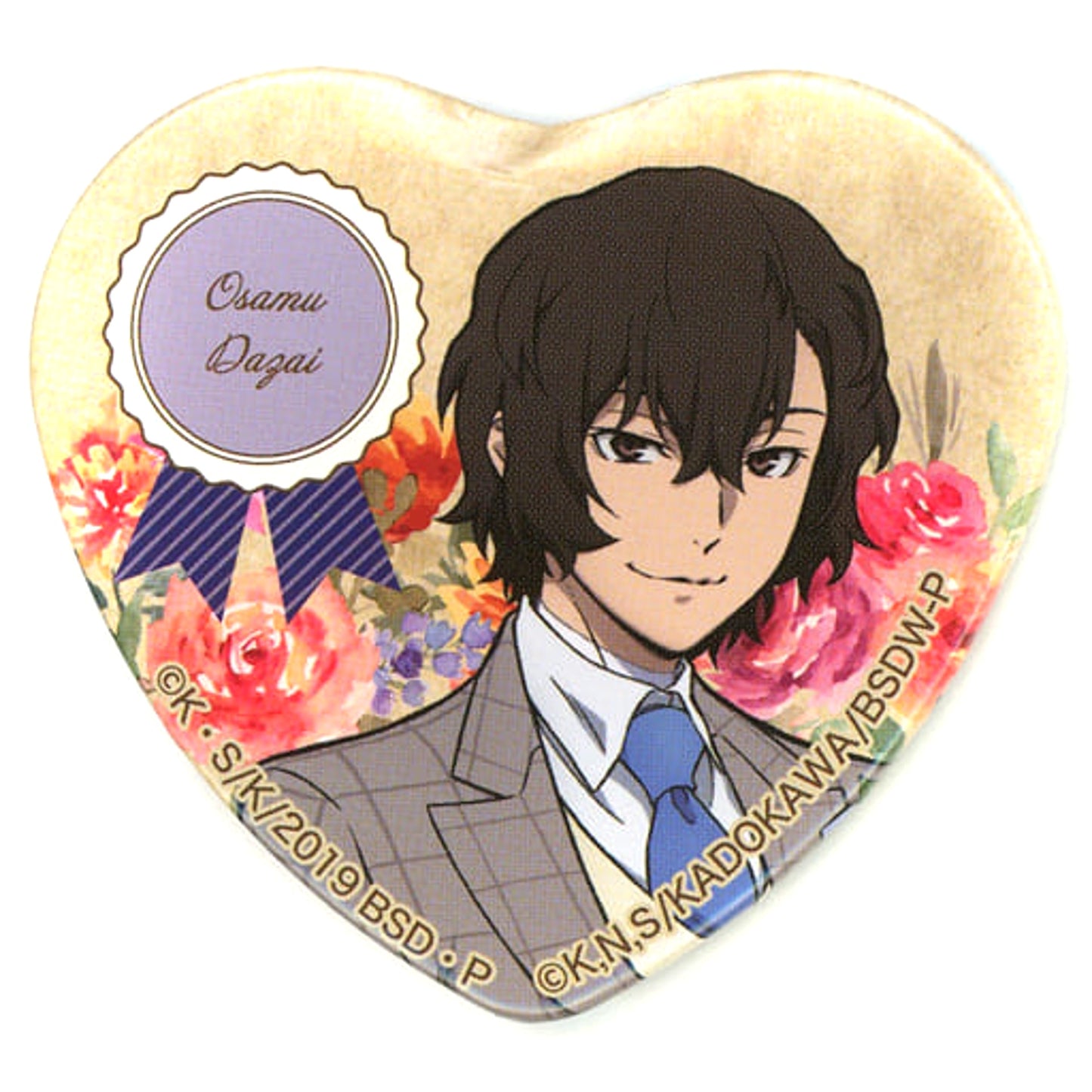 Bungo Stray Dogs Osamu Dazai Part 3 Trading Heart Shaped Can Badge Sweets Paradise Limited Buttons [USED]
