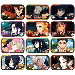 Demon Slayer: Kimetsu no Yaiba Shinobu Kocho & Others Round Squiare Can Badge 4 All 12 Types Set Buttons [USED]