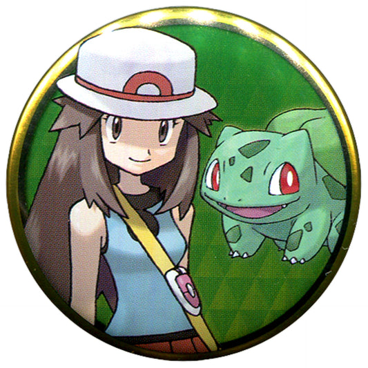 Protagonist Girl & Bulbasaur Pokemon Button Collection Kanto Pokemon Center Limited [USED]