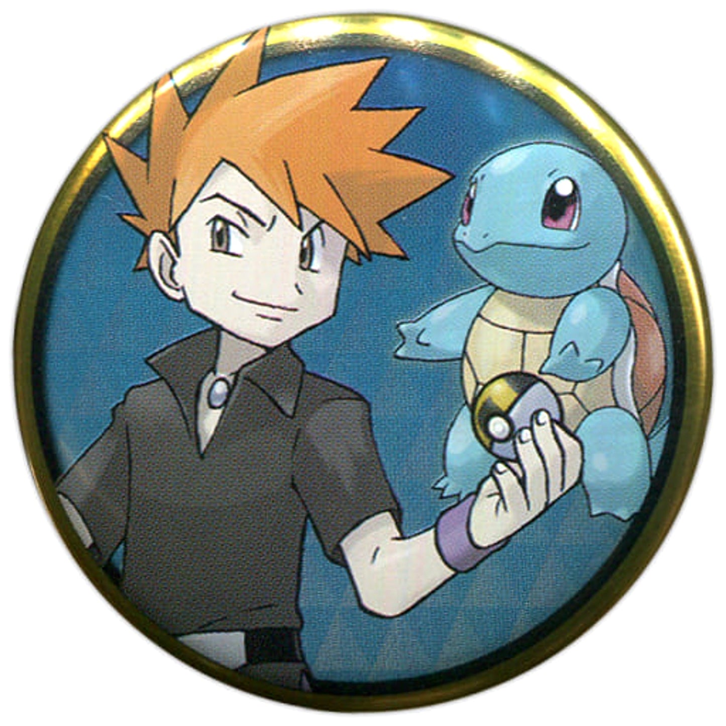 Pokemon Blue Squirtle Can Badge Collection Kanto Edition Pokemon Center Limited Buttons [USED]